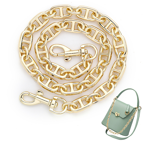 

PandaHall Alloy Mariner Link Chain Purse Strap Extenders, with Swivel Clasps, for Shoulder Bag Replacement Accessories, Golden, 60.1cm Alloy