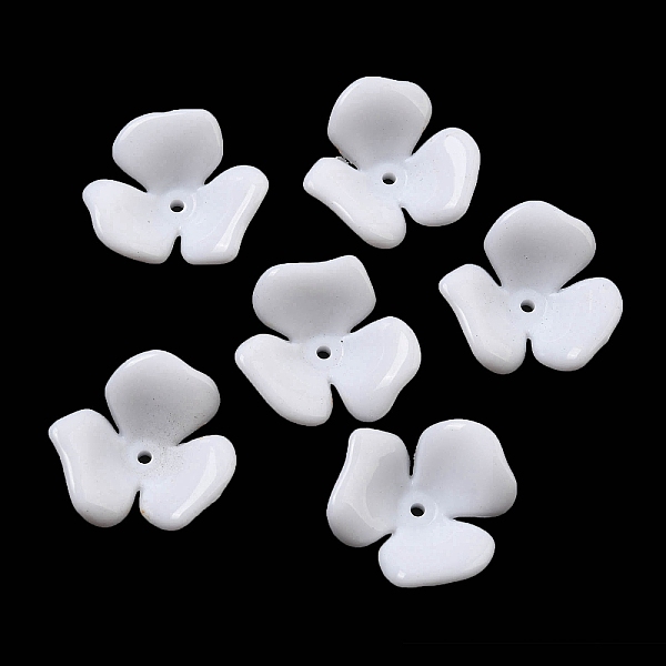

PandaHall Opaque Acrylic Bead Caps, 3-Petal Flower, White, 23x21.5x8.5mm, Hole: 1.6mm Acrylic White