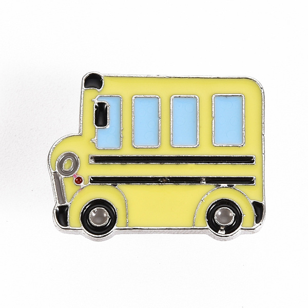 

PandaHall Alloy Enamel Brooches, Enamel Pins, with Brass Butterfly Clutches, School Bus, Cadmium Free & Nickel Free & Lead Free, Platinum..., Yellow