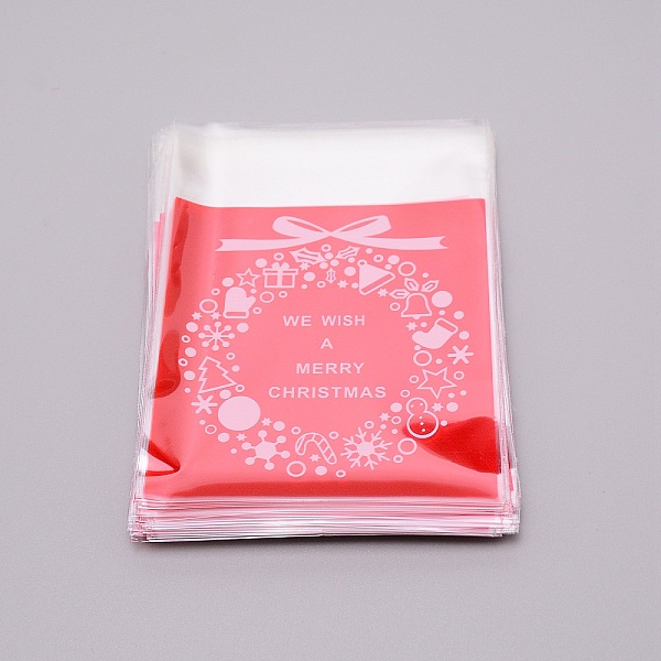 

PandaHall Christmas Theme Rectangle OPP Self-Adhesive Cookie Bags, for Baking Packing Bags, Environmentally Friendly, Red, Christmas Themed...