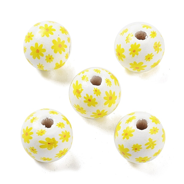 

PandaHall Wood European Beads, Large Hole Beads, Flower, Yellow, 15.5~16x14.5mm, Hole: 4mm Wood Flower Yellow