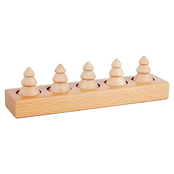 PandaHall SUPERFINDINGS 1 Set with 5Pcs Cones Burlywood Wooden Finger Ring Stand Wooden Ring Display Stand Ring Holder Showcase Display...