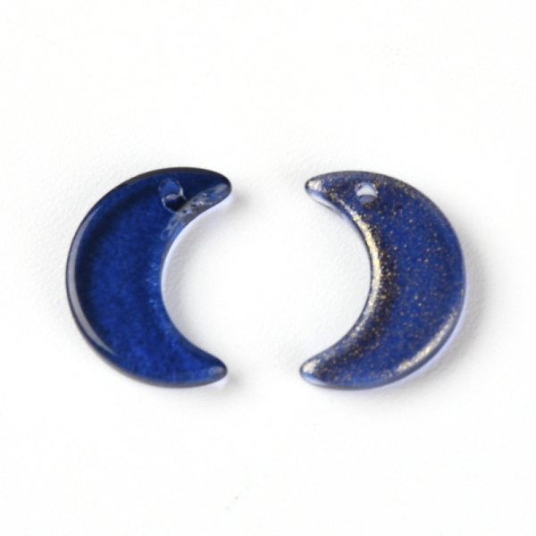 

PandaHall Glass Pendants, DIY Accessories for Jewelry Making, Moon, Midnight Blue, 16x11.5x3mm, Hole: 1.2mm Glass Moon