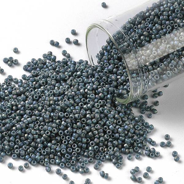 

PandaHall TOHO Round Seed Beads, Japanese Seed Beads, (2635F) Semi Glazed Rainbow Blue Turquoise, 15/0, 1.5mm, Hole: 0.7mm, about..., Cyan