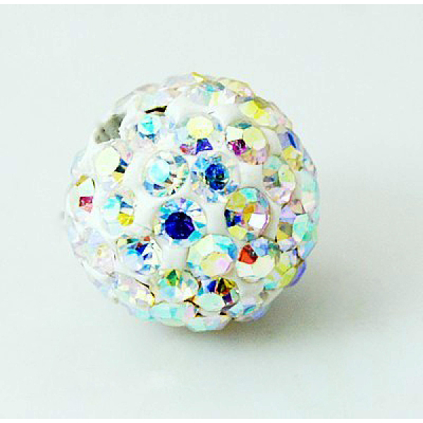 

PandaHall Polymer Clay Rhinestone Beads, Pave Disco Ball Beads, Grade A, Crystal AB, PP9(1.5.~1.6mm), 6mm, Hole: 1.2mm Polymer Clay+Glass..., Clear