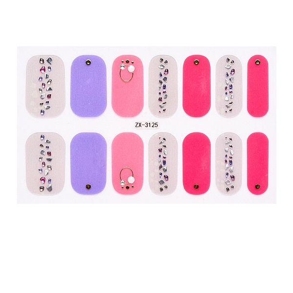 

PandaHall Full Cover Nail Stickers, 3D Nail Decals, Self-Adhesive, with Glass & Rhinestone & Plastic, for Nail Tips Decorations, Light Grey..., Gray