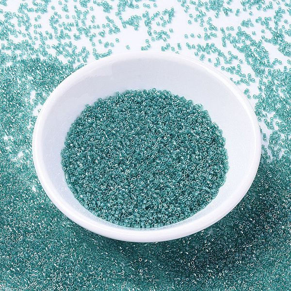 

PandaHall MIYUKI Delica Beads, Cylinder, Japanese Seed Beads, 11/0, (DB1228) Transparent Caribbean Teal Luster, 1.3x1.6mm, Hole: 0.8mm..., Cyan