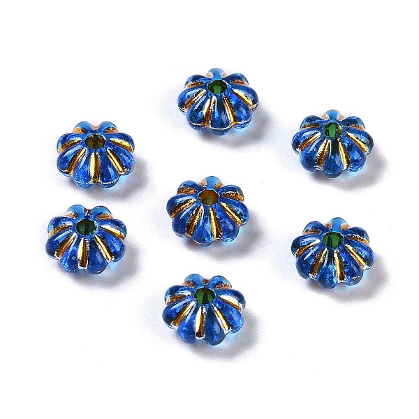 

PandaHall Acrylic Beads, Golden Metal Enlaced, Flower, Royal Blue, 6.5x6.5x3.5mm, Hole: 1.6mm, about 6250pcs/500g Acrylic Flower