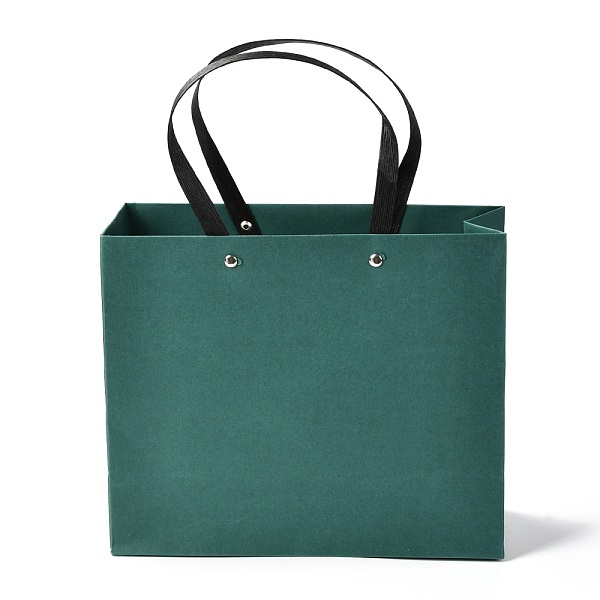 

PandaHall Rectangle Paper Bags, with Nylon Handles, for Gift Bags and Shopping Bags, Dark Slate Gray, 24x0.4x20cm Paper None