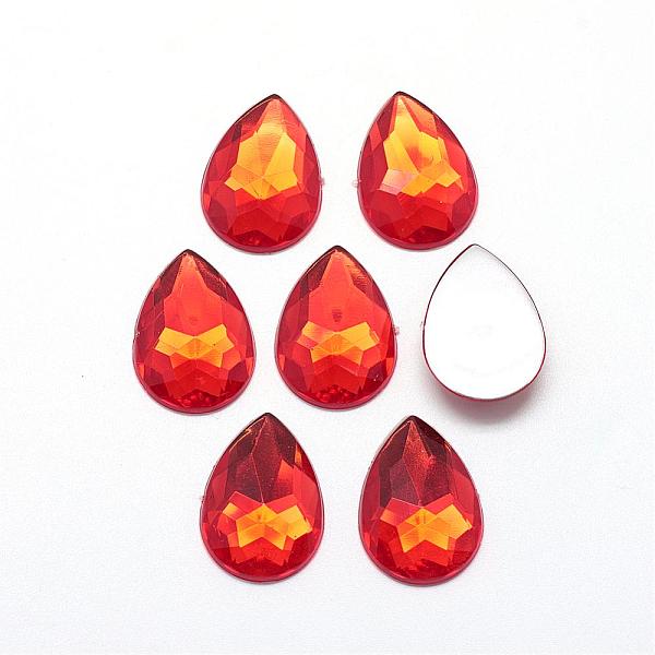 

PandaHall Acrylic Rhinestone Flat Back Cabochons, Faceted, Bottom Silver Plated, teardrop, Red, 25x18x5mm Acrylic Rhinestone Teardrop Red