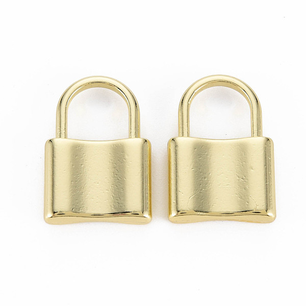 

PandaHall Rack Plating Alloy Pendants, Cadmium Free & Lead Free, Lock, Light Gold, 23x15.5x4mm, Hole: 8.5x9mm Alloy Lock
