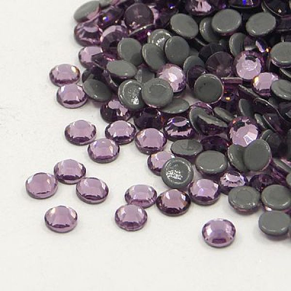 PandaHall Glass Hotfix Rhinestone, Grade AA, Flat Back & Faceted, Half Round, Light Amethyst, SS20, 4.6~4.8mm, about 1440pcs/bag Glass...