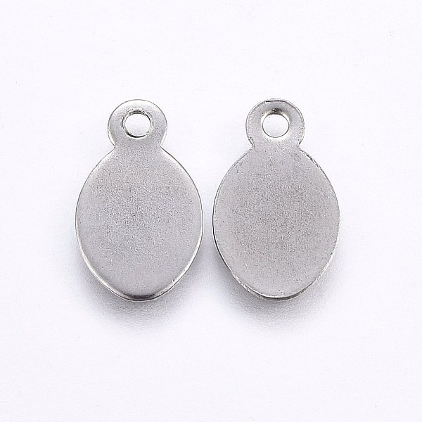

PandaHall 304 Stainless Steel Charms, Oval, Stamping Blank Tag, Stainless Steel Color, 12.5x7.5x0.5mm, Hole: 1.2mm 304 Stainless Steel Oval