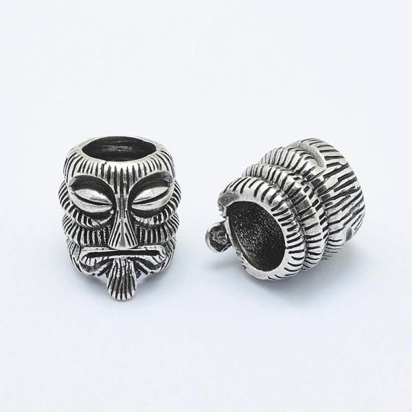 

PandaHall Brass Beads, Tiki, Long-Lasting Plated, Cadmium Free & Nickel Free & Lead Free, Thailand Sterling Silver Plated, 17x15x16mm, Hole...