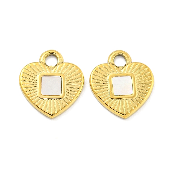 

PandaHall Vacuum Plating 304 Stainless Steel Pendants, with Shell, Heart Charm, Real 18K Gold Plated, 15x13x1.5mm, Hole: 2.3mm Stainless...