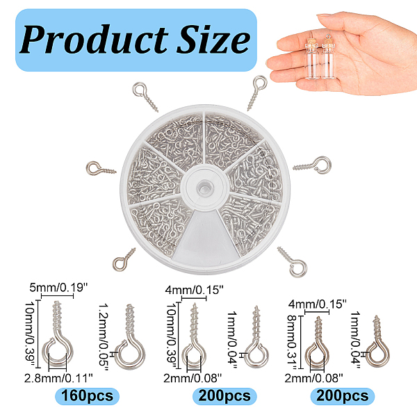 Arricraft 560 Pz 3 Stili Ferro Vite Occhio Pin Peg Bails