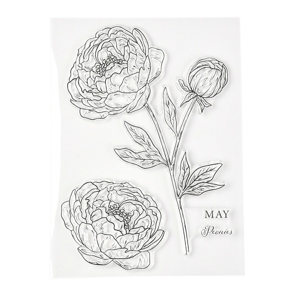 

PandaHall Silicone Clear Stamps, for Card Making Decoration DIY Scrapbooking, Flower Pattern, 19x14x0.3cm Silicone Flower