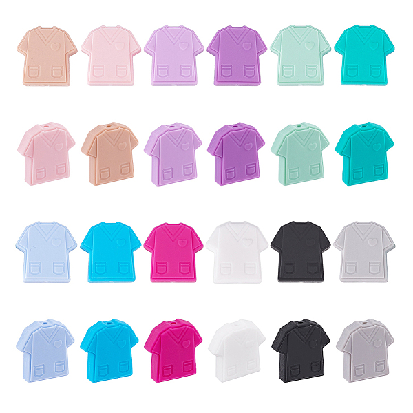 

PandaHall CHGCRAFT 24Pcs 12 Colors Scrubs Silicone Focal Bead Pendant Male Nurse Clothes Silicone Beads Spacer Beads for Silicone Beaded..., Multicolor