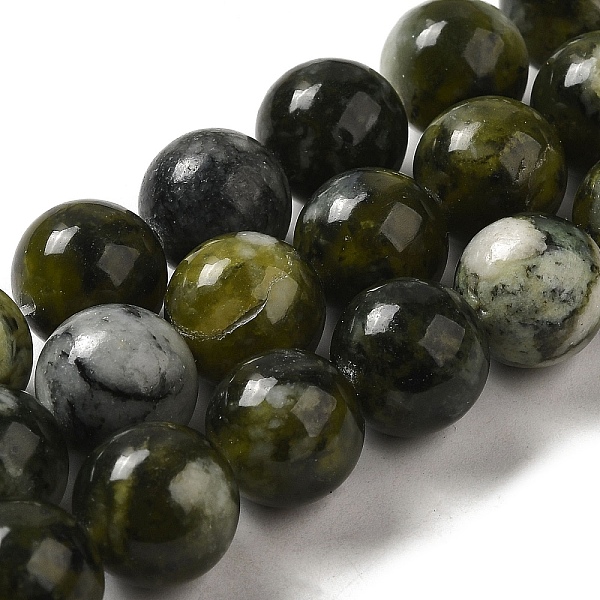 

PandaHall Natural Xiuyu Jade Beads Strands, Round, 12~12.5mm, Hole: 1.6mm, about 32pcs/strand, 15.28''(38.8cm) Xiuyan Jade Round
