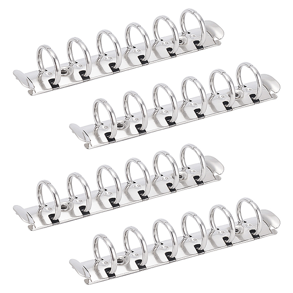 

PandaHall BENECREAT 4Pcs 6 Holes A7 Ring Binder Mechanism Replacement Kit with Screws, Stainless Steel Colour Metal Loose-Leaf Binder...