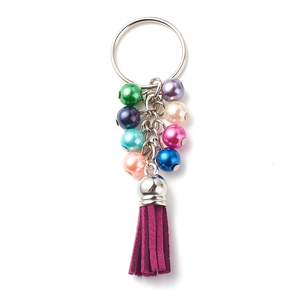 

PandaHall Acrylic & Faux Suede Tassel Pendant Keychain, with Iron Findings, Mixed Color, 8.9~9cm Acrylic Others Multicolor