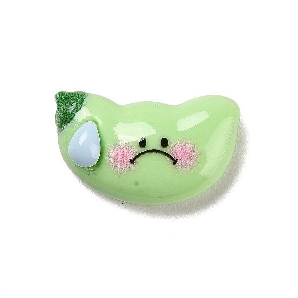 

PandaHall Opaque Resin Cabochons, Cartoon Vegetable Charactor, Pea, 14.5x24x8.5mm Resin Pea