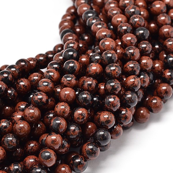 

PandaHall Natural Mahogany Obsidian Round Bead Strands, 8mm, Hole: 1mm, about 48pcs/strand, 15.5 inch Mahogany Obsidian Round