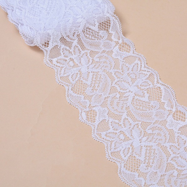

PandaHall Elastic Lace Trim, Lace Ribbon For Sewing Decoration, Antique White, 80mm Polyester Orange