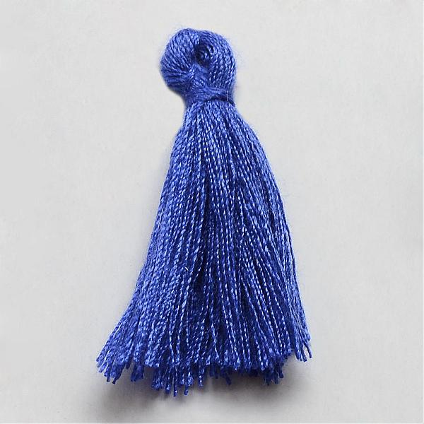 

PandaHall Handmade Polycotton(Polyester Cotton) Tassel Decorations, Pendant Decorations, Royal Blue, 29~35mm Polycotton Blue