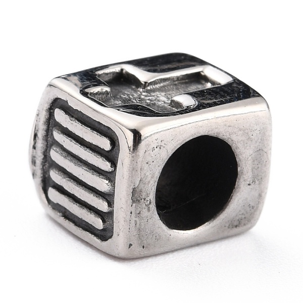 

PandaHall 304 Stainless Steel Beads, European Style Beads, Large Hole Beads, Cuboid with Cross, Antique Silver, 11x9x8.5mm, Hole: 5.5mm 304...