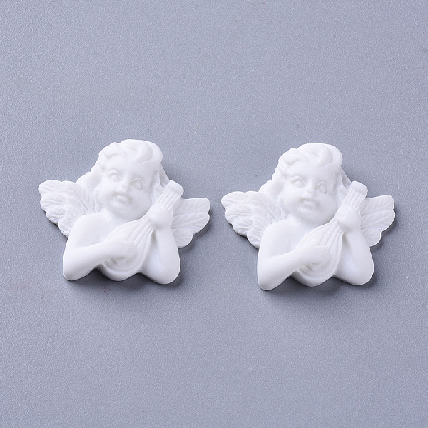 

PandaHall Resin Cabochons, Cupid/Cherub, White, 27x32x9mm Resin Human White