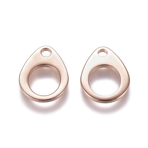 

PandaHall 201 Stainless Steel Chain Tabs, Chain Extender Connectors, Teardrop, Hollow, Rose Gold, 13x10x1mm, Hole: 1.8mm and 7x6mm 201...
