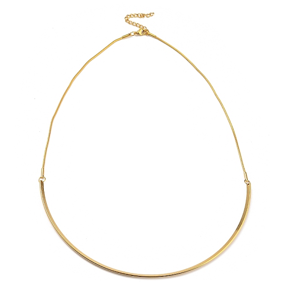 

PandaHall Vacuum Plating 202 Stainless Steel Curved Bar Pendant Necklace with Round Snake Chains for Women, Golden, 17.91 inch(45.5cm) 202...