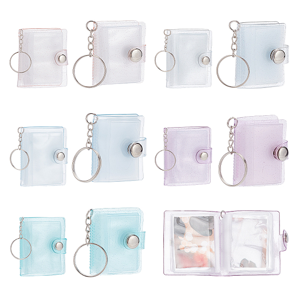 

PandaHall CRASPIRE 10 Pack Mini Photo Album 2 Inch Small Photo Storage 2 Size with Keychain for Kpop Idol Cards Picture Mini Film Clear..., Multicolor