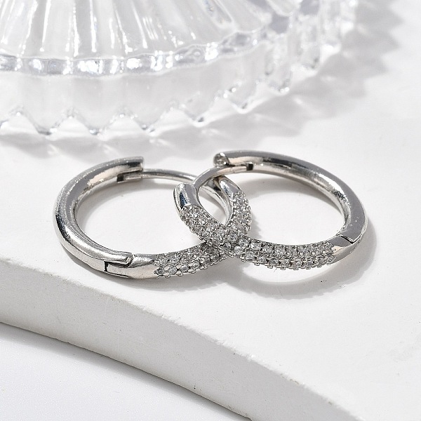 Boucles d'oreilles créoles en laiton zircon cubique micro pavé