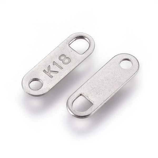 

PandaHall 304 Stainless Steel Chain Tabs, Chain Extender Connectors, Oval, Stainless Steel Color, 11x3.5x0.4mm, Hole: 1.4mm and 2mm 304...