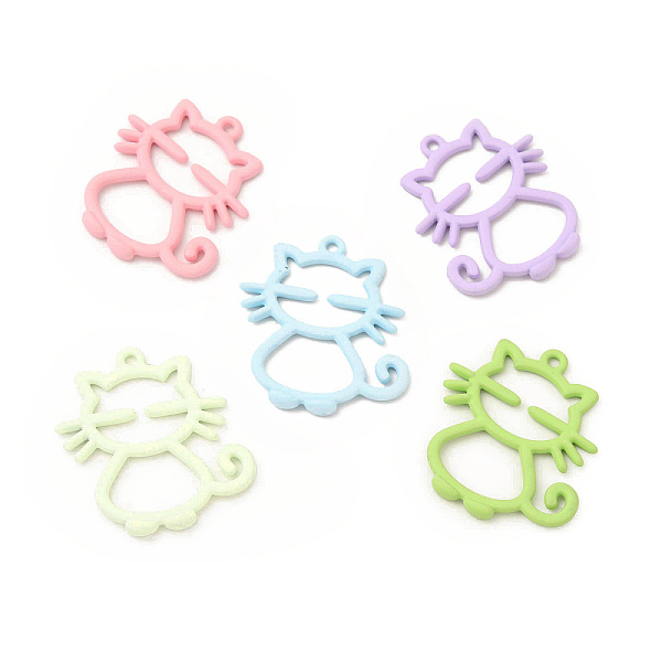 

PandaHall Rack Plating Alloy Pendants, Spray Painted Cat Charms, Cadmium Free & Nickel Free & Lead Free, Mixed Color, 26.5x25.5x2mm, Hole..., Multicolor