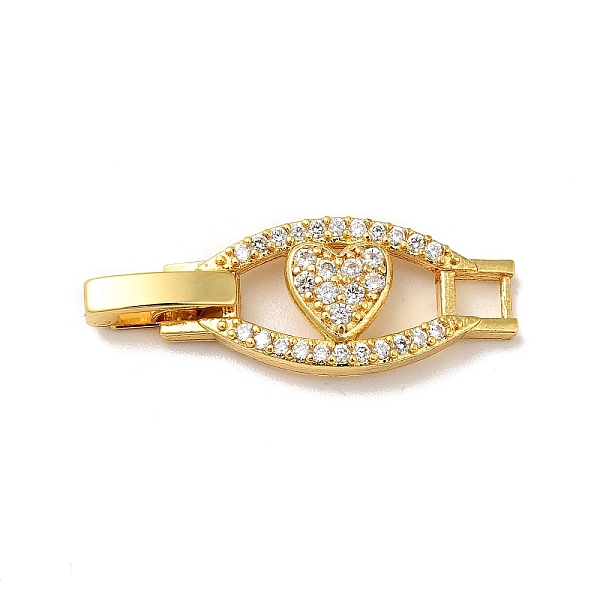 

PandaHall Heart Rack Plating Brass Micro Pave Clear Cubic Zirconia Watch Band Clasps, Cadmium Free & Lead Free, Long-Lasting Plated, Real...