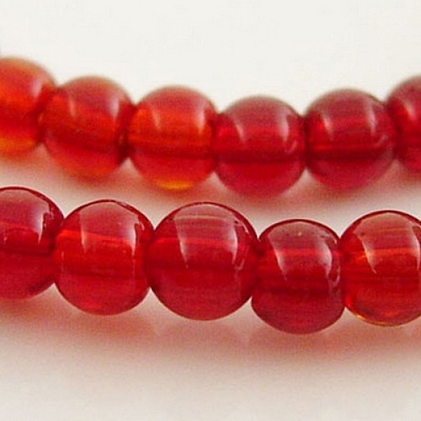 

PandaHall 6mm Red Round Glass Spacer Beads Strands, about 6mm in diameter, hole: 1mm, about 50pcs/strand, 13 inch Glass Round Red