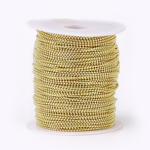 

PandaHall Iron Ball Chains, Soldered, with Spool, Electrophoresis, Yellow, 1.5mm, about 100yards/roll(91.44m/roll) Iron Yellow