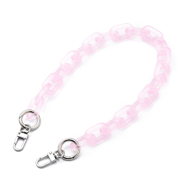 

PandaHall Bag Handles, with Transparent Acrylic Linking Rings, Platinum Tone Alloy Spring Gate Rings and Zinc Alloy Swivel Clasps, for Bag...