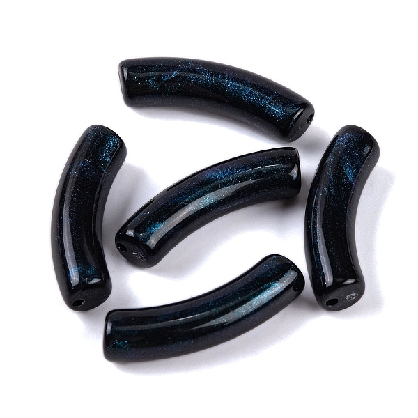 

PandaHall Acrylic Bead, with Glitter Powder, Tube, Black, 33x11x8mm, Hole: 2mm, 279pcs/500g Acrylic Tube Black