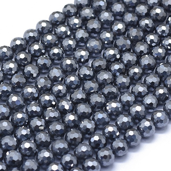 

PandaHall Terahertz Stone Beads Strands, Faceted, Round, 8mm, Hole: 1mm, about 51pcs/strand, 15.35 inch(39cm) Terahertz Stone Round