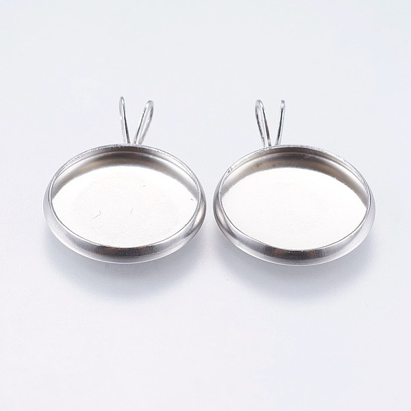 

PandaHall 304 Stainless Steel Pendant Cabochon Settings, Plain Edge Bezel Cups, Flat Round, Stainless Steel Color, Tray: 14mm, 20.5x16x2mm...