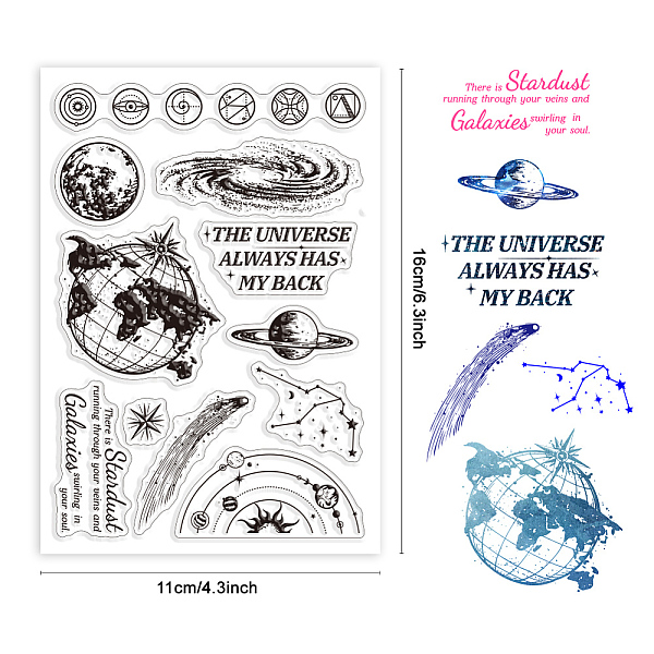 

PandaHall Custom PVC Plastic Clear Stamps, for DIY Scrapbooking, Photo Album Decorative, Cards Making, Planet, 160x110x3mm Plastic Planet...