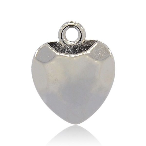 

PandaHall CCB Plastic Heart Pendants, Faceted, Platinum, 19x15x7mm, Hole: 2mm Plastic Heart