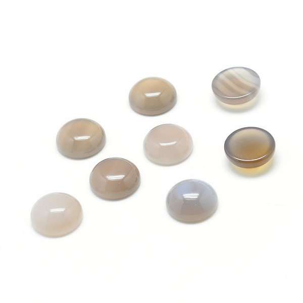 

PandaHall Natural Grey Agate Gemstone Cabochons, Half Round, 18x6.5mm Natural Agate Half Round