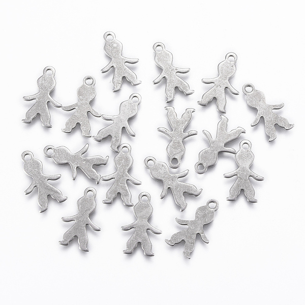 

PandaHall 304 Stainless Steel pendants, Boy, Stainless Steel Color, 16x10x0.8mm, Hole: 1.2mm 304 Stainless Steel Human
