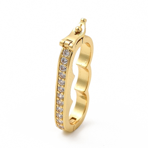 

PandaHall Rack Plating Brass Micro Pave Clear Cubic Zirconia Peanut Twister Clasps, Cadmium Free & Lead Free, for 3-Strand Pearl Bracelet...