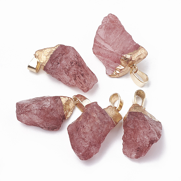 

PandaHall Dyed Natural Quartz Crystal Pendants, with Golden Tone Iron Brass Findings, Nuggets, Red, 20~30x10~18x8~18mm, Hole: 3~4x7mm Quartz...
